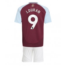 Aston Villa Jhon Duran #9 Hemmaställ Barn 2024-25 Korta ärmar (+ Korta byxor)